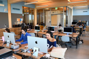 Students sitting at computers